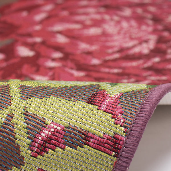 Trans Ocean Liora Manne Esencia Mums Indoor/Outdoor Non-slip Mat - Vibrant Botanical Design For Any Space Pink Polypropylene,Polyester Ecn23818337