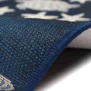 Trans Ocean Liora Manne Esencia Turtle And Stars Indoor/Outdoor Mat – Vibrant Coastal Design For Any Space Navy Polypropylene,Polyester Ecnr5957633