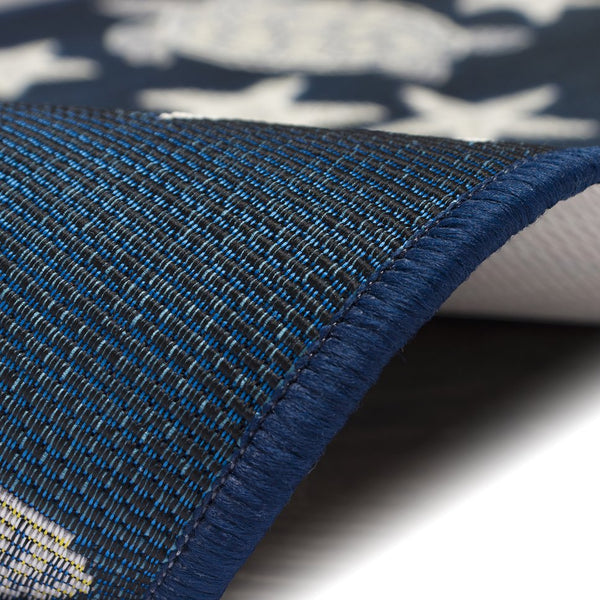 Trans Ocean Liora Manne Esencia Turtle And Stars Indoor/Outdoor Mat – Vibrant Coastal Design For Any Space Navy Polypropylene,Polyester Ecnr5957633