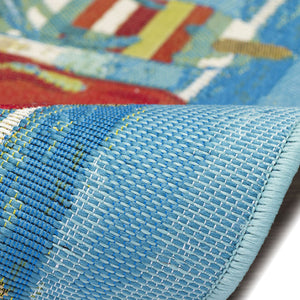 Trans Ocean Liora Manne Esencia Flip Flops Forever Indoor/Outdoor Mat - Whimsical Beach Design For Any Space Blue Polypropylene,Polyester Ecn34958303