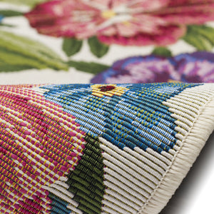 Trans Ocean Liora Manne Esencia Secret Garden Mat - Vibrant Botanical Design For Indoor/Outdoor Spaces Ivory Polypropylene,Polyester Ecn23958912