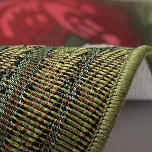 Trans Ocean Liora Manne Esencia Indoor/Outdoor Whimsical Dog Mat - Adorable Puppy In Santa Hat Design Green Polypropylene,Polyester Ecn23964016