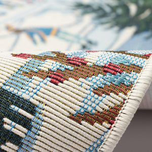 Trans Ocean Liora Manne Esencia Gone Skating Indoor/Outdoor Mat - Whimsical Winter Fun With Colorful Skaters Blue Polypropylene,Polyester Ecn34964703