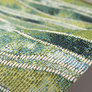 Trans Ocean Liora Manne Esencia Wave Indoor/Outdoor Mat - Contemporary Abstract Design In Soothing Blue Hues Green Polypropylene,Polyester Ecn23966206