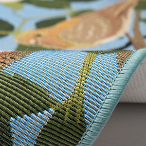 Trans Ocean Liora Manne Esencia Floral Finches Indoor/Outdoor Non-slip Mat - Vibrant Garden Bird Design Blue Polypropylene,Polyester Ecn34970803