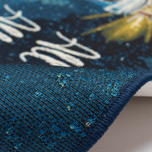 Trans Ocean Liora Manne Esencia All Is Calm Coastal Welcome Mat - Vibrant Lighthouse & Holiday Cheer Decor Navy Polypropylene,Polyester Ecn23971747