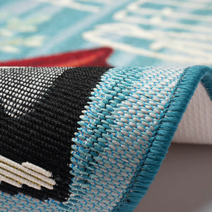 Trans Ocean Liora Manne Esencia Seas And Greetings Indoor/Outdoor Mat With Nautical Charm And Style Blue Polypropylene,Polyester Ecn34972004