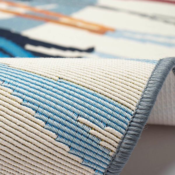 Trans Ocean Liora Manne Esencia Downhill Dog Indoor/Outdoor Non-slip Mat Featuring A Black Lab On Ski Adventure Off,White Polypropylene,Polyester Ecn34972411