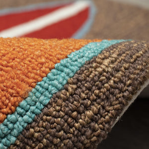 Trans Ocean Liora Manne Frontporch Surfboards Indoor/Outdoor Mat - Coastal Style Rug For Beach Lovers' Homes Brown Polyester,Acrylic Ftp23140619