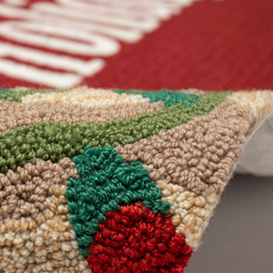 Trans Ocean Liora Manne Frontporch Happy Holidays Indoor/Outdoor Pillow - Cheerful Lab With Festive Lights Red Polyester,Acrylic Ftp12156124