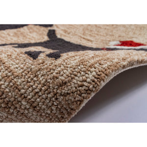 Trans Ocean Liora Manne Frontporch Whimsical Christmas Mat Featuring Three Dogs In Santa Hats For Festive Decor Natural Polyester,Acrylic Ftp23185712