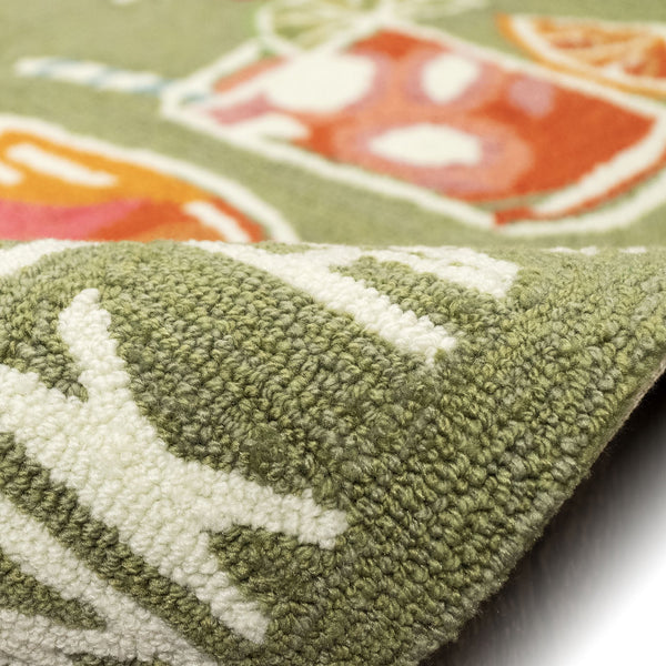 Trans Ocean Liora Manne Frontporch Happy Drinks Indoor/Outdoor Mat - Whimsical Area Rug For Fun Spaces Green Polyester,Acrylic Ftp23457306