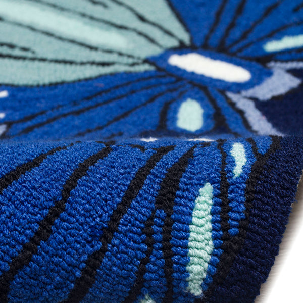 Trans Ocean Liora Manne Frontporch Monarch Indoor/Outdoor Area Rug - Stunning Butterfly Design For Any Space Blue Polyester,Acrylic Ftpf3459603