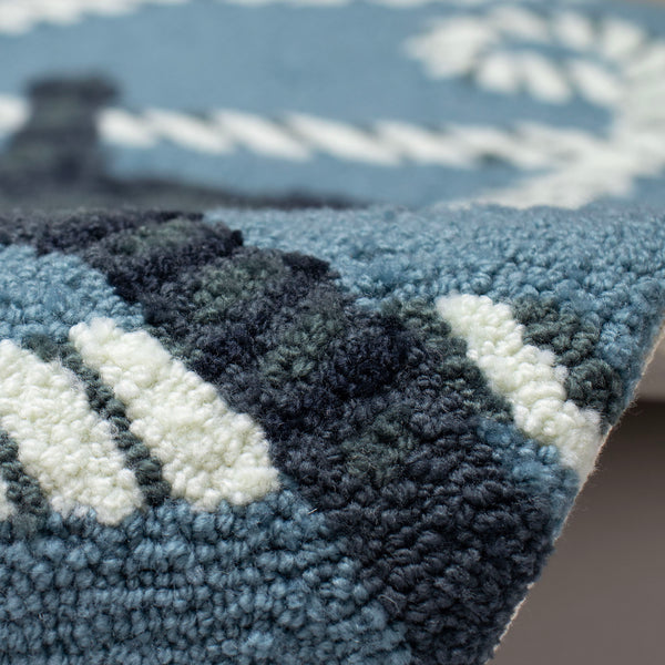 Trans Ocean Liora Manne Frontporch Captain's Wheel Indoor/Outdoor Mat - Nautical Design For Stylish Spaces Blue Polyester,Acrylic Ftp34467203