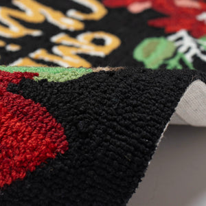 Trans Ocean Liora Manne Merry Christmas Indoor/Outdoor Mat With Festive Poinsettia Design For Holiday Cheer Black Polyester,Acrylic Ftp23469748