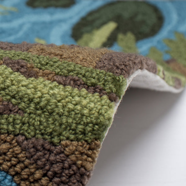 Trans Ocean Liora Manne Frontporch Egret Indoor/Outdoor Mat - Durable, Hand-tufted Rug With Marsh Scene Design Blue Polyester,Acrylic Ftp23472403