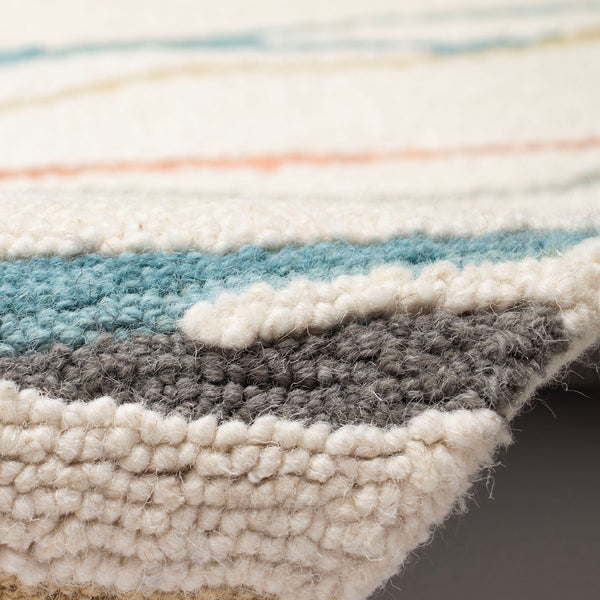 Trans Ocean Liora Manne Horizon Ribbons Indoor Area Rug - Hand Tufted Wool With Contemporary Wave Design Ivory Wool Pile Hrnr8786523