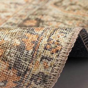 Trans Ocean Liora Manne Inspirations Heriz Indoor Area Rug - Distressed Medallion Design For Elegant Spaces Brown Polyester Isp94111219