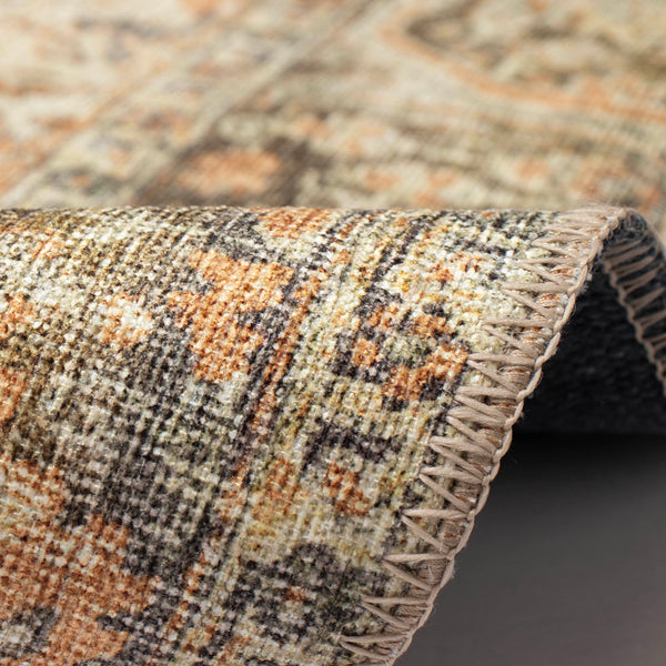 Trans Ocean Liora Manne Inspirations Heriz Indoor Area Rug - Distressed Medallion Design For Elegant Spaces Brown Polyester Isp94111219