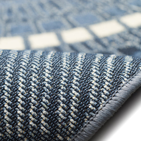 Trans Ocean Liora Manne Marina Circles Pillow - Contemporary Geometric Design For Indoor/Outdoor Elegance Blue Polypropylene,Polyester Mna58803504