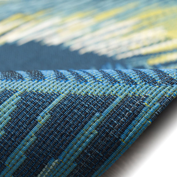 Trans Ocean Liora Manne Marina Palm Border Area Rug - Stylish Indoor/Outdoor Transitional Botanical Design Navy Polypropylene,Polyester Mna45815133