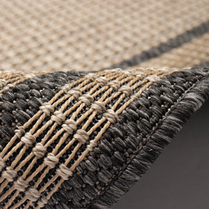 Trans Ocean Liora Manne Monaco Striped Border Indoor/Outdoor Area Rug - Stylish, Easy Care Accent For Any Space Natural Polypropylene Moc80627912