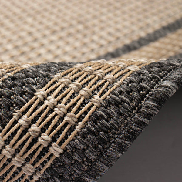 Trans Ocean Liora Manne Monaco Striped Border Indoor/Outdoor Area Rug - Stylish, Easy Care Accent For Any Space Natural Polypropylene Moc80627912