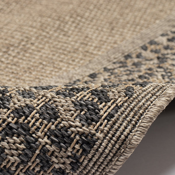 Trans Ocean Liora Manne Monaco Leopard Border Area Rug - Stylish Indoor/Outdoor Flatweave With Animal Print Design Natural Polypropylene Moc45628212