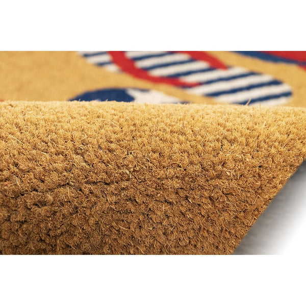 Trans Ocean Liora Manne Natura Freedom Flops Outdoor Mat - Whimsical Beach Accent With Patriotic Flair Natural Coir Ntr23229012