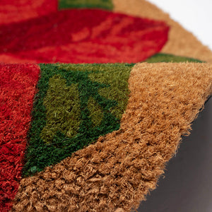 Trans Ocean Liora Manne Natura Poinsettia Outdoor Mat - Festive Floral Design For A Vibrant Entryway 1'6"X2'6" Natural Coir Ntrh1254212