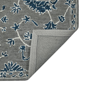 Amer Rugs Romania Hand-hooked Floral Area Rug In Luxurious Wool, Perfect For Stylish Home Décor And Comfort Gray,Blue Wool Rom10203