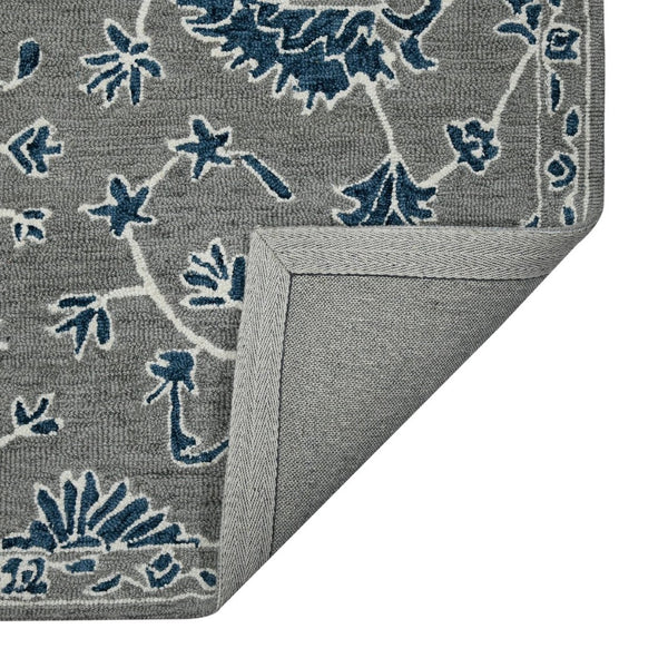 Amer Rugs Romania Hand-hooked Floral Area Rug In Luxurious Wool, Perfect For Stylish Home Décor And Comfort Gray,Blue Wool Rom10203