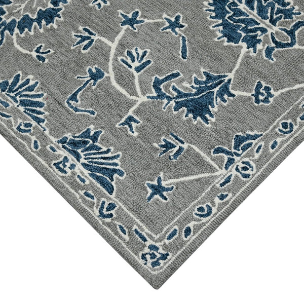 Amer Rugs Romania Hand-hooked Floral Area Rug In Luxurious Wool, Perfect For Stylish Home Décor And Comfort Gray,Blue Wool Rom10203