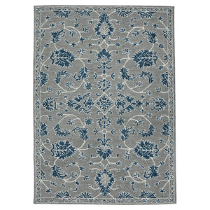 Amer Rugs Romania Hand-hooked Floral Area Rug In Luxurious Wool, Perfect For Stylish Home Décor And Comfort Gray,Blue Wool Rom10203