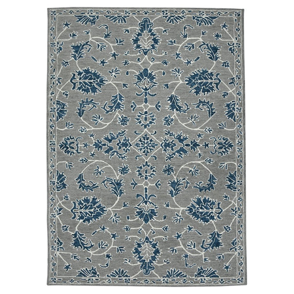 Amer Rugs Romania Hand-hooked Floral Area Rug In Luxurious Wool, Perfect For Stylish Home Décor And Comfort Gray,Blue Wool Rom10203