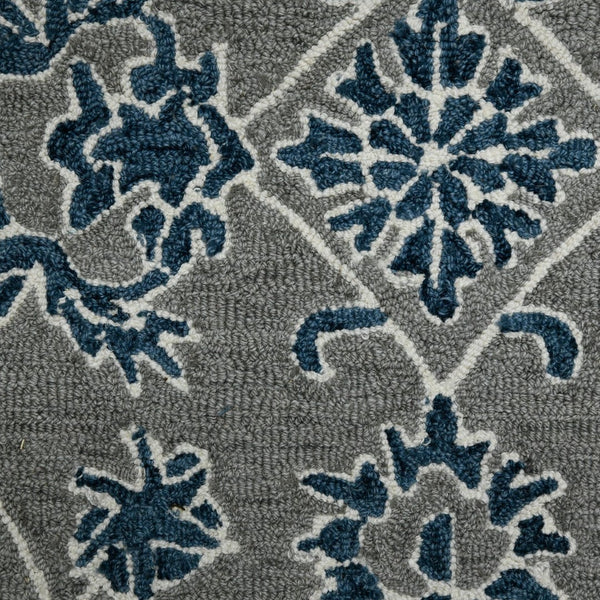 Amer Rugs Romania Hand-hooked Floral Area Rug In Luxurious Wool, Perfect For Stylish Home Décor And Comfort Gray,Blue Wool Rom10203