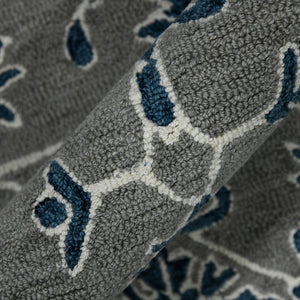 Amer Rugs Romania Hand-hooked Floral Area Rug In Luxurious Wool, Perfect For Stylish Home Décor And Comfort Gray,Blue Wool Rom10203