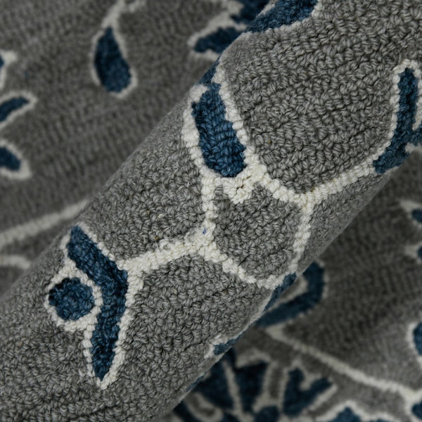 Amer Rugs Romania Hand-hooked Floral Area Rug In Luxurious Wool, Perfect For Stylish Home Décor And Comfort Gray,Blue Wool Rom10203