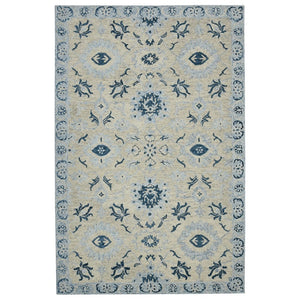 Amer Rugs Romania Hand-hooked Floral Area Rug In Luxurious Wool, Perfect For Stylish Home Décor And Comfort Light Blue Wool Rom20203