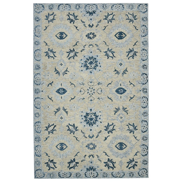 Amer Rugs Romania Hand-hooked Floral Area Rug In Luxurious Wool, Perfect For Stylish Home Décor And Comfort Light Blue Wool Rom20203