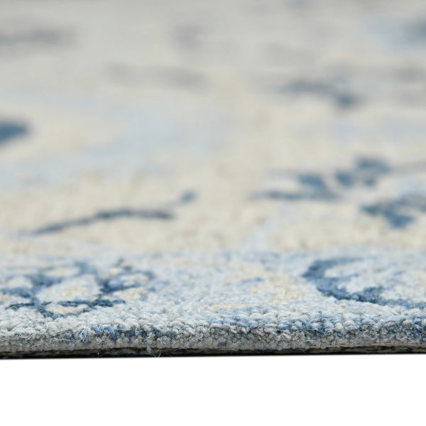 Amer Rugs Romania Hand-hooked Floral Area Rug In Luxurious Wool, Perfect For Stylish Home Décor And Comfort Light Blue Wool Rom20203