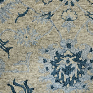 Amer Rugs Romania Hand-hooked Floral Area Rug In Luxurious Wool, Perfect For Stylish Home Décor And Comfort Light Blue Wool Rom20203