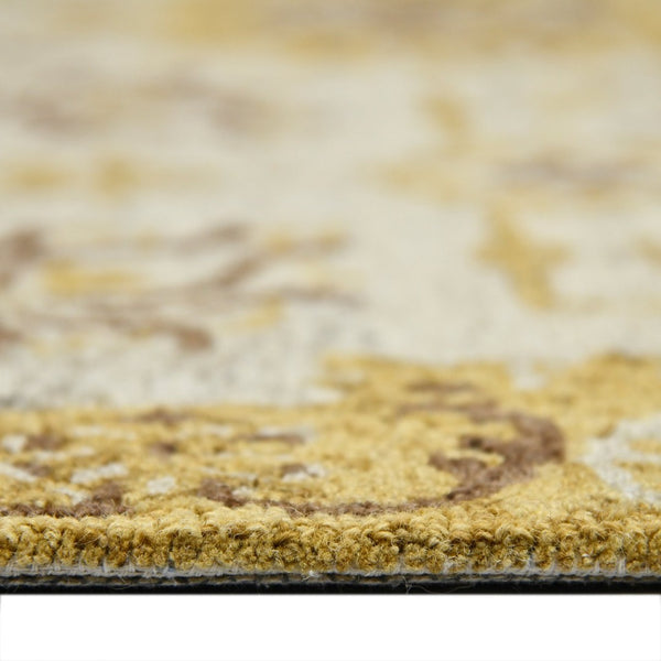 Amer Rugs Romania Hand-hooked Floral Area Rug In Luxurious Wool, Perfect For Stylish Home Décor And Comfort Gold Wool Rom30203