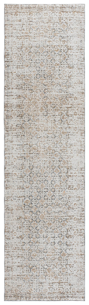 Safavieh Romance Low-Pile Ivory Runner With Grey-Brown Accents — Durable Power-Loomed Polyester Blend, Easy Care 2'-0" x 8'-0" ROM300F-28