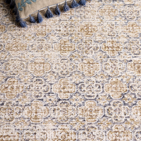 Safavieh Romance Ivory And Grey-Brown Transitional Area Rug From Turkey — Low Pile, Durable, Easy-Care Foundation 9'-0" x 12'-0" ROM300F-9
