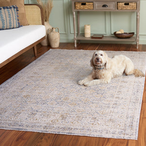 Safavieh Romance Low-Pile Ivory Runner With Grey-Brown Accents — Durable Power-Loomed Polyester Blend, Easy Care 2'-0" x 8'-0" ROM300F-28