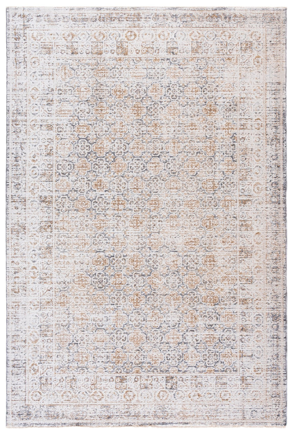 Safavieh Romance Low-Pile Ivory Runner With Grey-Brown Accents — Durable Power-Loomed Polyester Blend, Easy Care 2'-0" x 8'-0" ROM300F-28