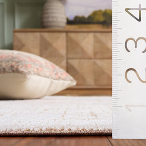 Safavieh Romance Ivory And Brown Low-Profile Area Rug — Power-Loomed Turkish Weave, Durable Stain-Resistant Elegance 2'-0" x 8'-0" ROM300T-28