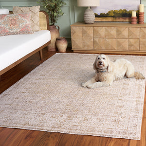 Safavieh Romance Ivory And Brown Low-Profile Area Rug — Power-Loomed Turkish Weave, Durable Stain-Resistant Elegance 2'-0" x 8'-0" ROM300T-28