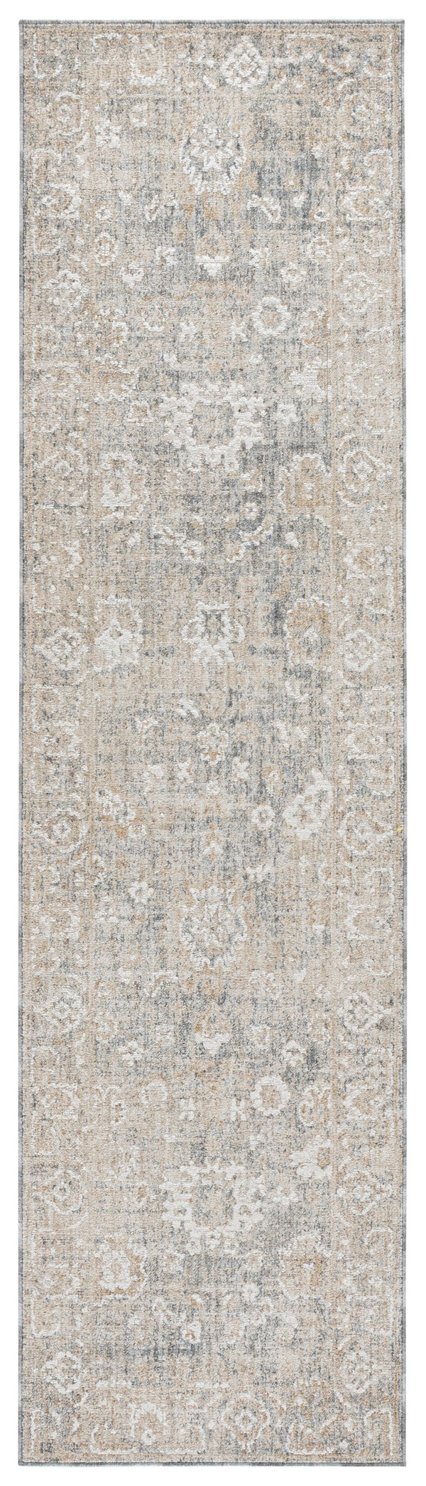 Safavieh Romance Contemporary Grey & Ivory Runner Rug — Low-Profile, Stain-Resistant Polyester Pile, Turkish Craftsmanship 2'-0" x 8'-0" ROM310F-28